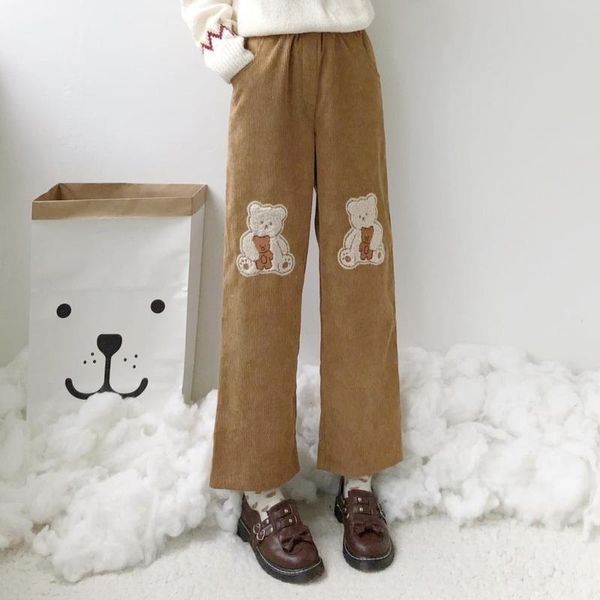corduroy pants women spring 2021 kawaii high waist trousers teen girls embroidered cute cartoon wide leg women's & capris, Black;white
corduroy pants women spring 2021 kawaii high waist trousers teen girls embroidered cute cartoon wide leg women's & capris, Black;white