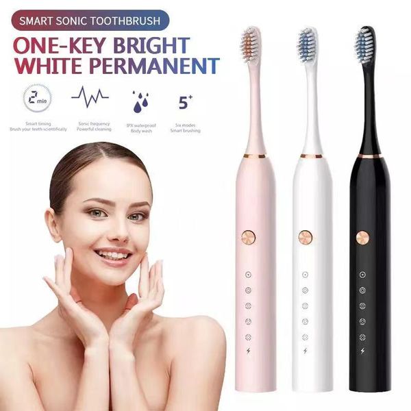 smart electric toothbrush usb rechargeable + 6 brush heads sonic 5 files household soft bristle waterproof couples
smart electric toothbrush usb rechargeable + 6 brush heads sonic 5 files household soft bristle waterproof couples