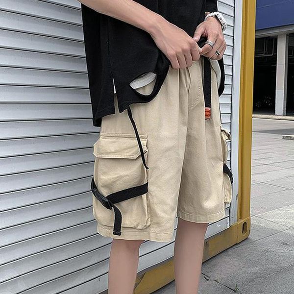 men's shorts summer mens korean fashion youth style street wear multi colours choice plus size pockets ribbons decoration, White;black
men's shorts summer mens korean fashion youth style street wear multi colours choice plus size pockets ribbons decoration, White;black
