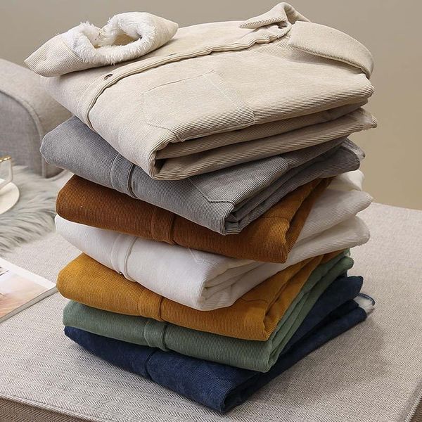 women's blouses & shirts retro corduroy thicken long sleeve shirt women autumn winter loose plus velvet warm bottoming fleece c6884, White
women's blouses & shirts retro corduroy thicken long sleeve shirt women autumn winter loose plus velvet warm bottoming fleece c6884, White