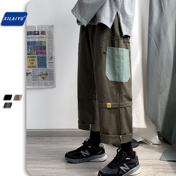 men's pants xilaiyu 9 division of work pants men spring/autumn loose student straight tube trend casual wide leg pockets cargo pan, Black
men's pants xilaiyu 9 division of work pants men spring/autumn loose student straight tube trend casual wide leg pockets cargo pan, Black