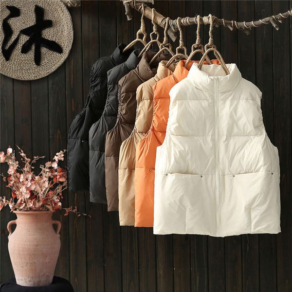 2021 winter down et vt women's korean version loose light white duck short waistcoat, Black
2021 winter down et vt women's korean version loose light white duck short waistcoat, Black