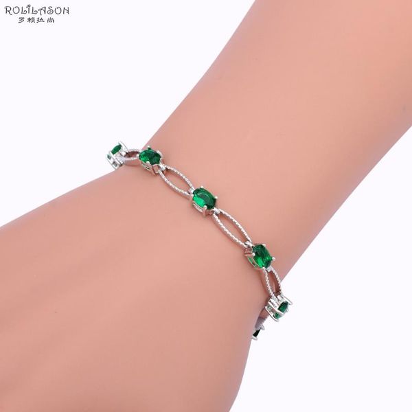 charm bracelets rolilason brand design peridot zircon silver deep green crystal fashion jewelry tbs959, Golden;silver
charm bracelets rolilason brand design peridot zircon silver deep green crystal fashion jewelry tbs959, Golden;silver