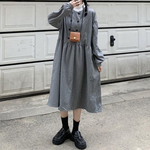 casual dresses korean version japanese dress fashion loose thin houndstooth double breasted round neck long sleeve woman's clothing, Black;gray
casual dresses korean version japanese dress fashion loose thin houndstooth double breasted round neck long sleeve woman's clothing, Black;gray