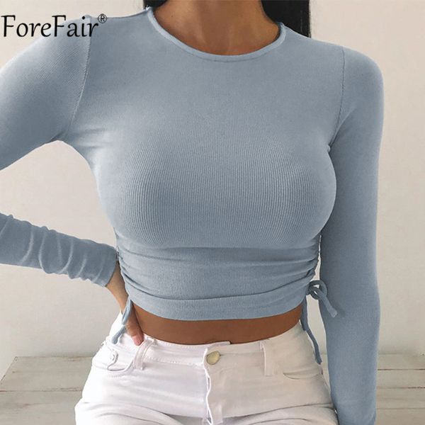 white o neck long sleeve women t shirt bandage dstring solid casual fitness 2021 autumn outwear crop, Black;white
white o neck long sleeve women t shirt bandage dstring solid casual fitness 2021 autumn outwear crop, Black;white