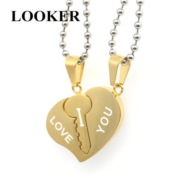 pendant necklaces looker his & hers matching chain stainless steel "i love you" key heart couples necklace set promise jewelry, Silver
pendant necklaces looker his & hers matching chain stainless steel "i love you" key heart couples necklace set promise jewelry, Silver