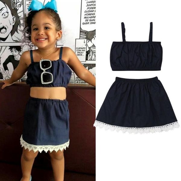 skirts summer est girls clothes set toddler kids strap tank +lace outfits holiday fashion 2pcs, Blue
skirts summer est girls clothes set toddler kids strap tank +lace outfits holiday fashion 2pcs, Blue