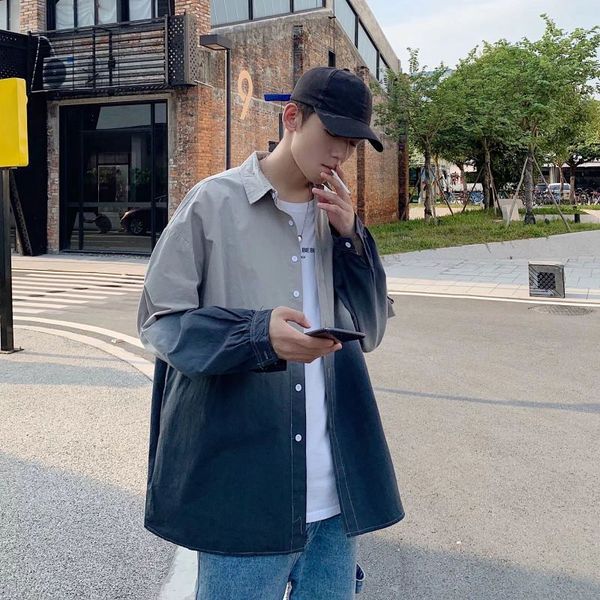 men's casual shirts long sleeve shirt gradient, hong kong hip-hop style korean eefw, White;black
men's casual shirts long sleeve shirt gradient, hong kong hip-hop style korean eefw, White;black