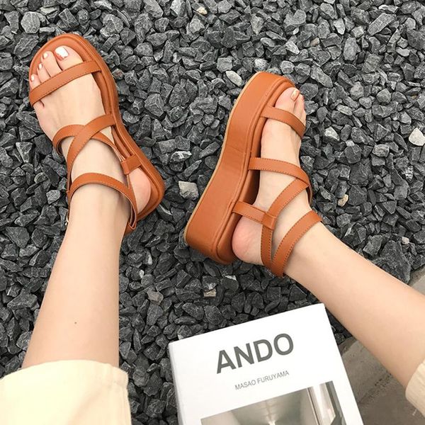 sandals 2021rimocy summer chunky platform shoes women thick bottom cross strap gladiator woman beach casual footwear, Black
sandals 2021rimocy summer chunky platform shoes women thick bottom cross strap gladiator woman beach casual footwear, Black