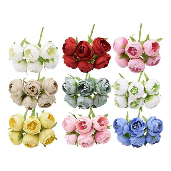 2bouquets 2.5cm mini silk tea rose artificial flower bouquet wedding party decoration diy wreath gift box fake craft decorative flowers & wr
2bouquets 2.5cm mini silk tea rose artificial flower bouquet wedding party decoration diy wreath gift box fake craft decorative flowers & wr
