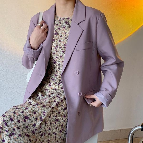 women's suits & blazers korean women light purple loose notched collar single breasted long sleeves female casual suit jacket spring au, White;black
women's suits & blazers korean women light purple loose notched collar single breasted long sleeves female casual suit jacket spring au, White;black