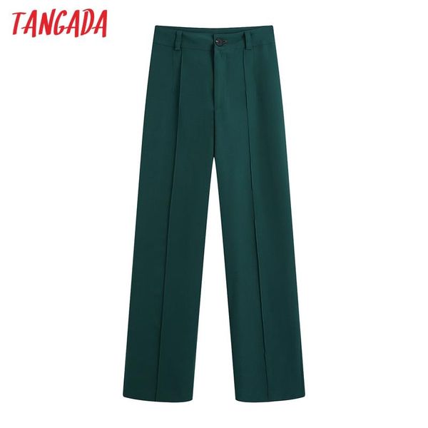women's pants & capris tangada women 2021 fashion office wear green straight vintage high waist zipper female trousers mujer be414, Black;white
women's pants & capris tangada women 2021 fashion office wear green straight vintage high waist zipper female trousers mujer be414, Black;white