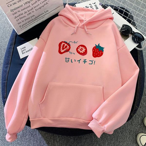 women's hoodies & sweatshirts japanese vintage hoodie kawaii strawberry alphabet print 200s winter warm oversized sweatshirt sweet cute, Black
women's hoodies & sweatshirts japanese vintage hoodie kawaii strawberry alphabet print 200s winter warm oversized sweatshirt sweet cute, Black