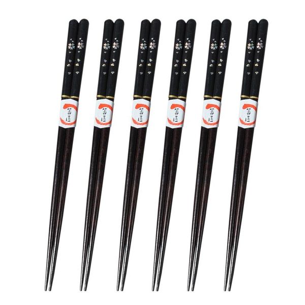 chopsticks 6 pairs japanese style wooden chop sticks natural reusable chopstick with cherry blossom pattern
chopsticks 6 pairs japanese style wooden chop sticks natural reusable chopstick with cherry blossom pattern