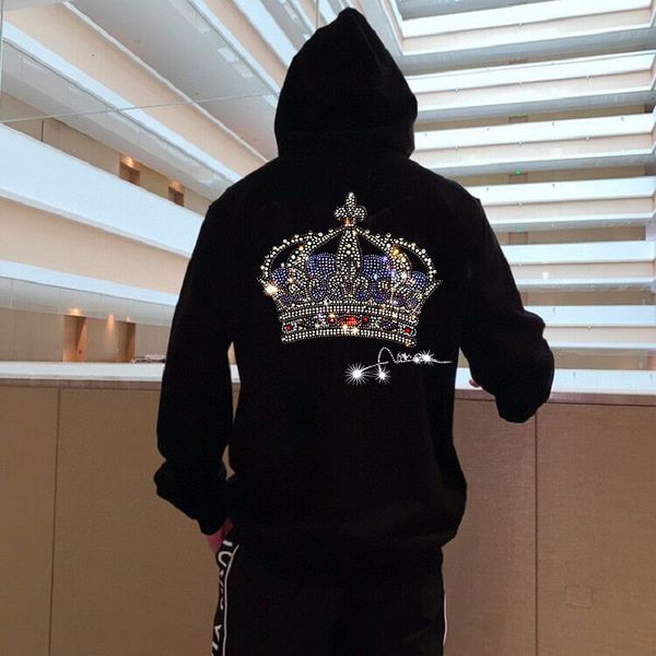 men's hoodies & sweatshirts super big shining crown heavy diamond craft hoodie 24 hours luxury sweater 4wqw, Black
men's hoodies & sweatshirts super big shining crown heavy diamond craft hoodie 24 hours luxury sweater 4wqw, Black