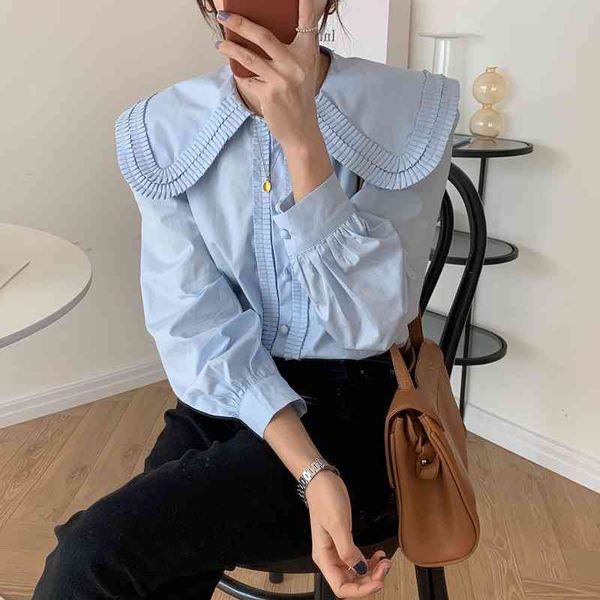 comelsweet all-match casual french female retro women peter pan collar loose pleated shirts solid 210515, White
comelsweet all-match casual french female retro women peter pan collar loose pleated shirts solid 210515, White