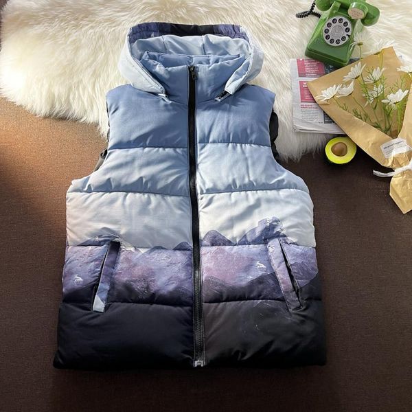 men's vests m-3xl puffer vest men quilted winter padded sleeveless jackets with removable hooded mountain printed casual work travel ou, Black;white
men's vests m-3xl puffer vest men quilted winter padded sleeveless jackets with removable hooded mountain printed casual work travel ou, Black;white