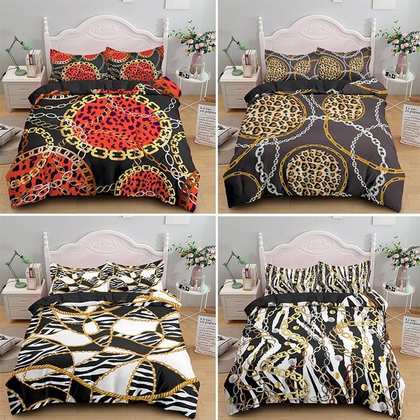 bedding sets golden chains baroque elements leopard print set king single duvet cover pillowcase 2/3pcs quilt bedclothes
bedding sets golden chains baroque elements leopard print set king single duvet cover pillowcase 2/3pcs quilt bedclothes