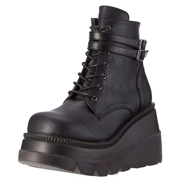 boots women winter non-slip lace up buckle pu leather shoes plus size mujer goth ankle for, Black
boots women winter non-slip lace up buckle pu leather shoes plus size mujer goth ankle for, Black