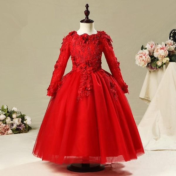 girl's dresses red tulle birthday baby dress long sleeve girl christening gown born baptism 1 st tutu party, Red;yellow
girl's dresses red tulle birthday baby dress long sleeve girl christening gown born baptism 1 st tutu party, Red;yellow