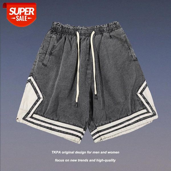 tkpa american stitching denim five-point pants men and women loose wash water distressed straight casual wide-leg shorts #ui58, Blue
tkpa american stitching denim five-point pants men and women loose wash water distressed straight casual wide-leg shorts #ui58, Blue