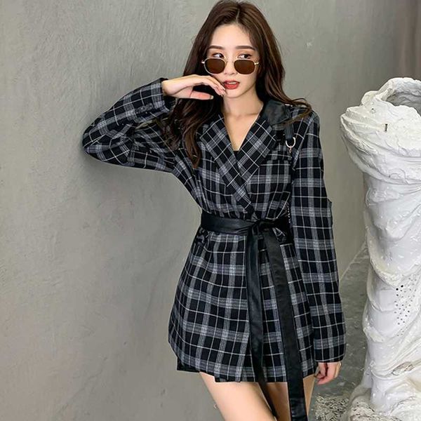 women's suits & blazers high-quality 2021 korean version of french retro british style pu leather belt waist all-match elegant jacket, White;black
women's suits & blazers high-quality 2021 korean version of french retro british style pu leather belt waist all-match elegant jacket, White;black