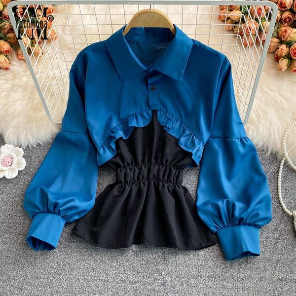 women's blouses & shirts yornmona autumn women blouse long sleeve slim waist ruffled pullover fashion ladies blusas, White
women's blouses & shirts yornmona autumn women blouse long sleeve slim waist ruffled pullover fashion ladies blusas, White