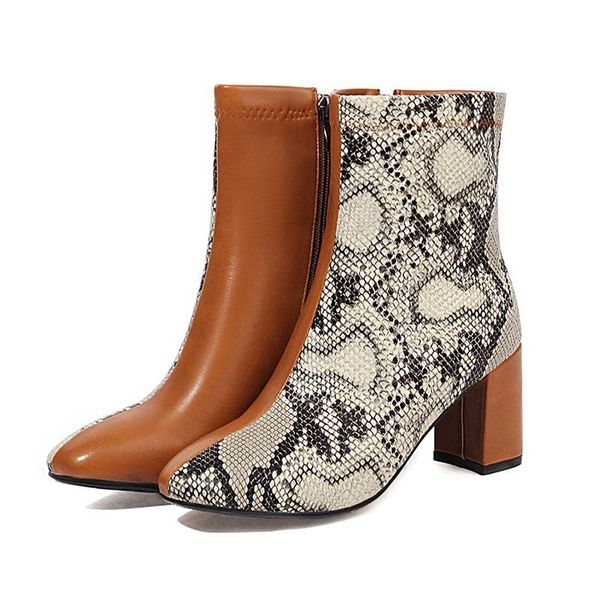boots lucyever snake skin pu patchwork womens ankle side zipper high square heels woman casual leather autumn winter shoes, Black
boots lucyever snake skin pu patchwork womens ankle side zipper high square heels woman casual leather autumn winter shoes, Black