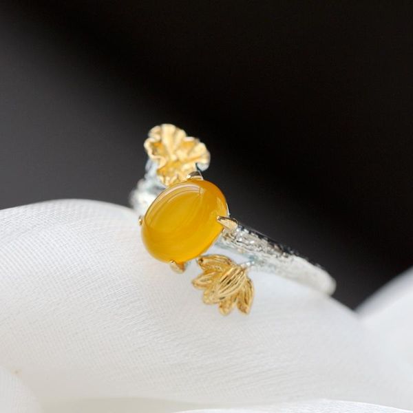 cluster rings authentic 925 sterling silver inlaid natural yellow agate lady retro charm opening adjustable ring national style jewelry, Golden;silver
cluster rings authentic 925 sterling silver inlaid natural yellow agate lady retro charm opening adjustable ring national style jewelry, Golden;silver