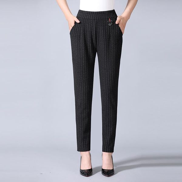 women's pants & capris harem women striped stretch waist trousers straight nine modal summer lady casual long slim, Black;white
women's pants & capris harem women striped stretch waist trousers straight nine modal summer lady casual long slim, Black;white
