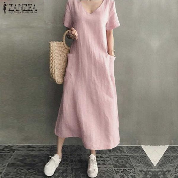 2021zanzea 2021 women long maxi summer dress casual cotton linen ladies big pockets beach party robe femme vestidos plus size 5xl, Black;gray
2021zanzea 2021 women long maxi summer dress casual cotton linen ladies big pockets beach party robe femme vestidos plus size 5xl, Black;gray