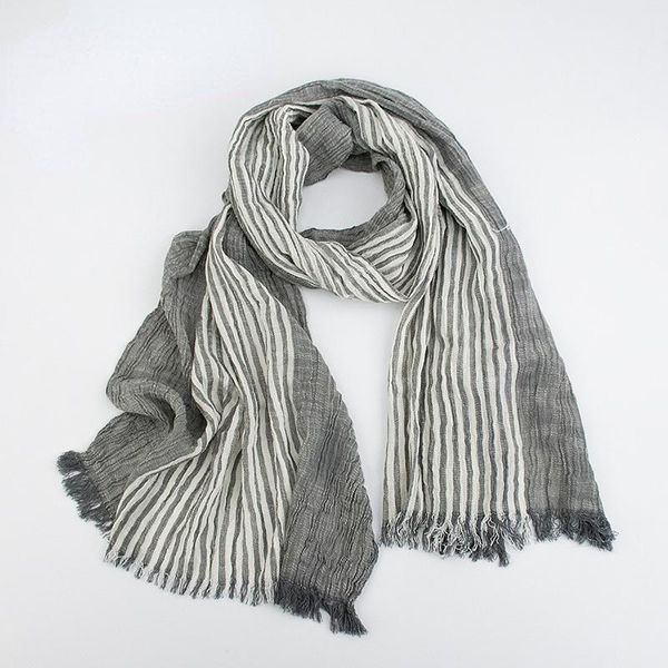 scarves thin cotton and linen scarf retro style women's with vertical stripes tassel sun block shawl, Blue;gray
scarves thin cotton and linen scarf retro style women's with vertical stripes tassel sun block shawl, Blue;gray