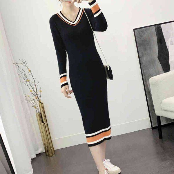 casual dresses autumn/winter women knitted fashion sheath preppy striped full sleeves natural v-neck slim mid-calf pencil 4p5e, Black;gray
casual dresses autumn/winter women knitted fashion sheath preppy striped full sleeves natural v-neck slim mid-calf pencil 4p5e, Black;gray