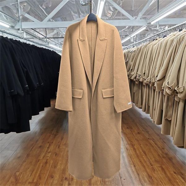 women's wool & blends korean long loose plus size coat women winter warm double sides nature cashmere coats and jackets flyr148, Black
women's wool & blends korean long loose plus size coat women winter warm double sides nature cashmere coats and jackets flyr148, Black