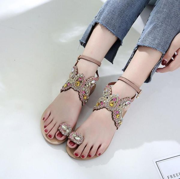 national style bohemia vacation seaside beach shoes clip foot rhinestone flat sandals women summer rome, Black
national style bohemia vacation seaside beach shoes clip foot rhinestone flat sandals women summer rome, Black