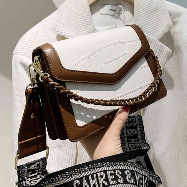 wide shoulder strap small square bag 2021 spring new fashion women's stone pattern messenger single wz7b, Black;red
wide shoulder strap small square bag 2021 spring new fashion women's stone pattern messenger single wz7b, Black;red