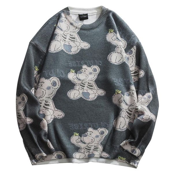men's sweaters harajuku knitted sweater men funny cartoon bear letter pullovers couple college style streetwear autumn pull homme, White;black
men's sweaters harajuku knitted sweater men funny cartoon bear letter pullovers couple college style streetwear autumn pull homme, White;black
