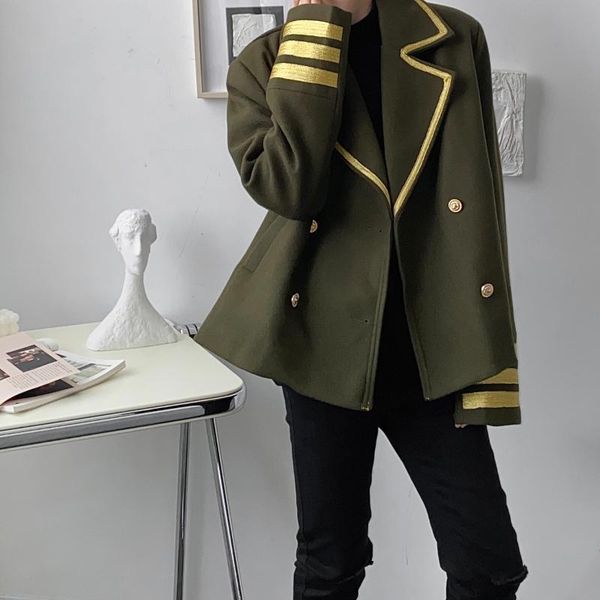 men's jackets retro double breasted military style woolen short suit jacket male streetwear vintage fashion loose coat outerwear, Black;brown
men's jackets retro double breasted military style woolen short suit jacket male streetwear vintage fashion loose coat outerwear, Black;brown