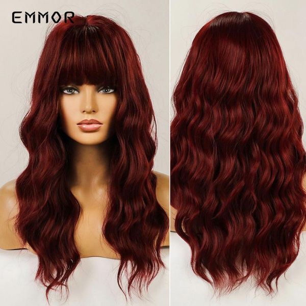 synthetic wigs emmor fashion long wavy wine red with bangs for women cosplay party daily hair wig high temperature fiber, Black
synthetic wigs emmor fashion long wavy wine red with bangs for women cosplay party daily hair wig high temperature fiber, Black