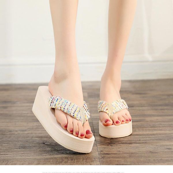 slippers summer wedges heel height 5cm flip flops non-slip sandals home outdoor holiday ethnic style vacation party shoes women, Black
slippers summer wedges heel height 5cm flip flops non-slip sandals home outdoor holiday ethnic style vacation party shoes women, Black