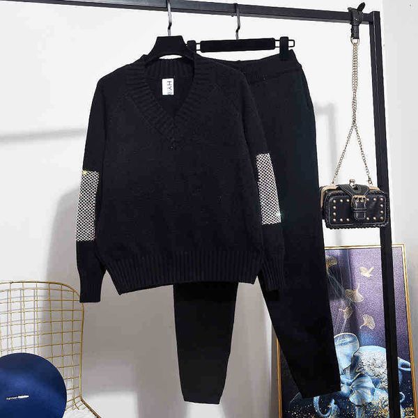 women's two piece pants knitted tracksuits women sequins sleeve sweater + long pencil female 2 set loose knitting pullover tr vwj7, White
women's two piece pants knitted tracksuits women sequins sleeve sweater + long pencil female 2 set loose knitting pullover tr vwj7, White