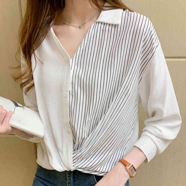 long sleeve chiffon blouse shirt female women blouse women blusas mujer de moda v-neck striped white blouse blusa e103 210426
long sleeve chiffon blouse shirt female women blouse women blusas mujer de moda v-neck striped white blouse blusa e103 210426