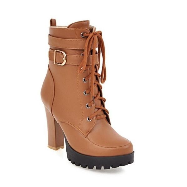 dress shoes fashion belt buckle lace up boots 2021 thick heel high large size 40-43 low, Black
dress shoes fashion belt buckle lace up boots 2021 thick heel high large size 40-43 low, Black
