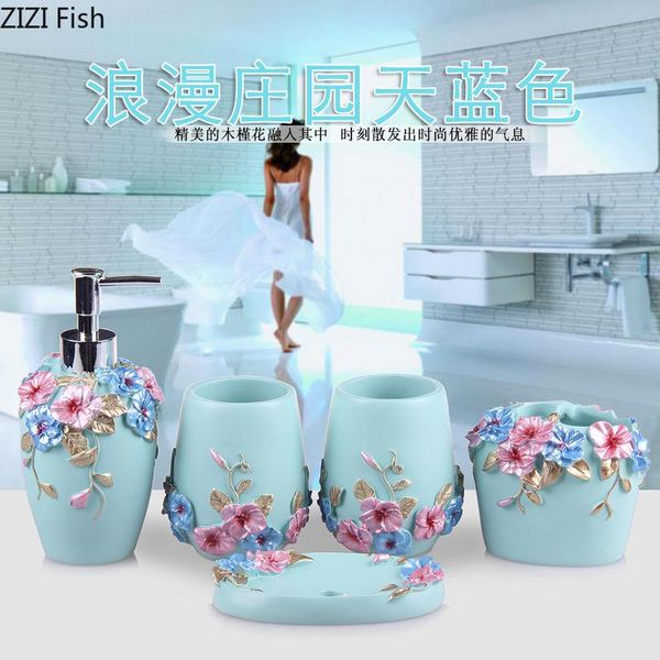 bath accessory set european style bathroom five-piece suit lotion bottle toothbrush cup household resin supplies
bath accessory set european style bathroom five-piece suit lotion bottle toothbrush cup household resin supplies