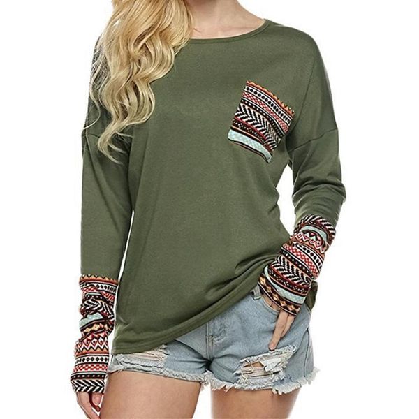 women's t-shirt woman t shirt print stitching women long sleeve o-neck pocket casual tee femme loose ladies tshirt, White
women's t-shirt woman t shirt print stitching women long sleeve o-neck pocket casual tee femme loose ladies tshirt, White