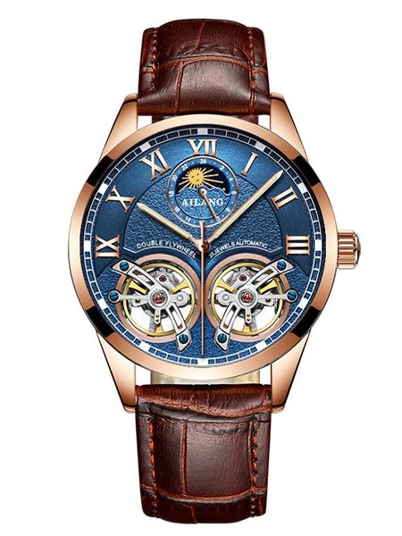 wristwatches ailang brand original design watch men's double flywheel automatic mechanical fashion casual business, Slivery;brown
wristwatches ailang brand original design watch men's double flywheel automatic mechanical fashion casual business, Slivery;brown