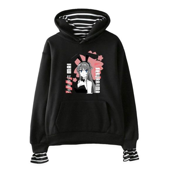 men's hoodies & sweatshirts figure printed seishun buta yaro anime fake 2 pieces sweatshirt harajuku fashion kpop casual hoodie, Black
men's hoodies & sweatshirts figure printed seishun buta yaro anime fake 2 pieces sweatshirt harajuku fashion kpop casual hoodie, Black