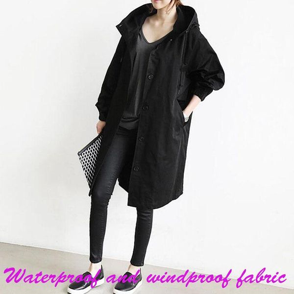 women's trench coats loose windbreaker jacket, Tan;black
