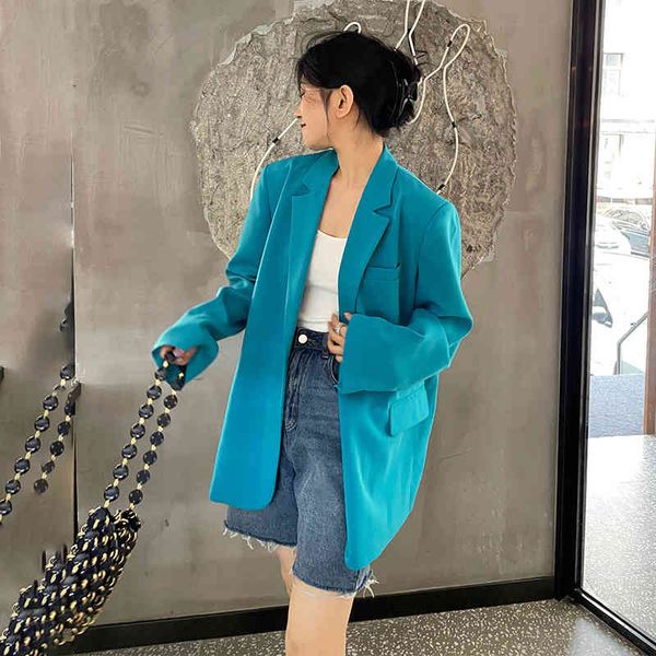 women's suits & blazers shengpalae blue blazer spring autumn notched large size single button back split long sleeve suit coat female z, White;black
women's suits & blazers shengpalae blue blazer spring autumn notched large size single button back split long sleeve suit coat female z, White;black