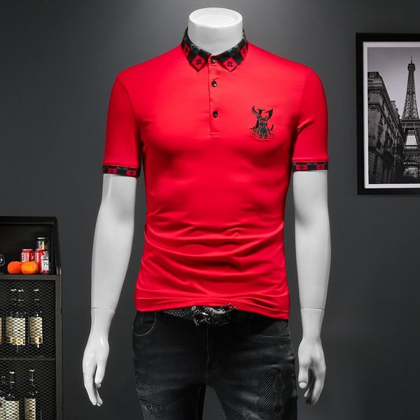 2022 summer new ice silk embroidery printed short-sleeved polo shirts men's round neck cotton fashion trend slim bottoming shirts, White;black
2022 summer new ice silk embroidery printed short-sleeved polo shirts men's round neck cotton fashion trend slim bottoming shirts, White;black